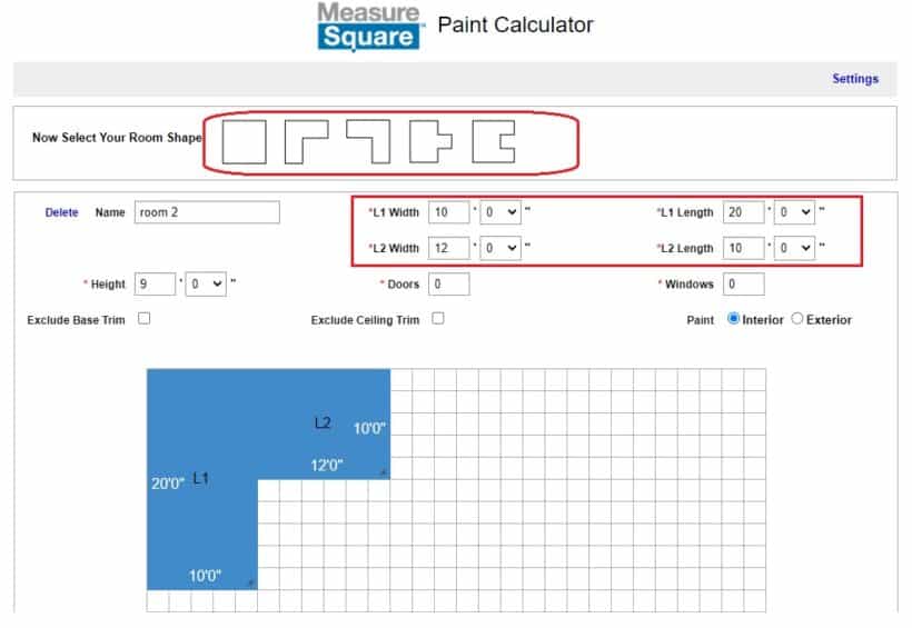 Paint Calculator Measure Square Corp